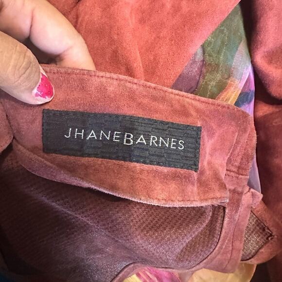Jhane Barnes Deep Red Leather Jacket | Vintage 90s | Size 44 - Picture 5 of 12